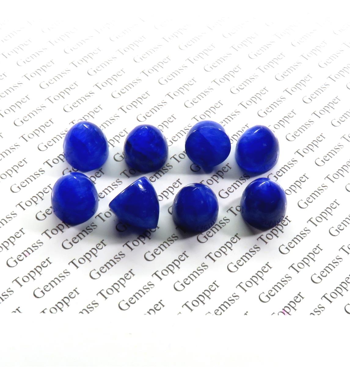 Blue Sapphire 10x10 mm Bullet Cabochon
